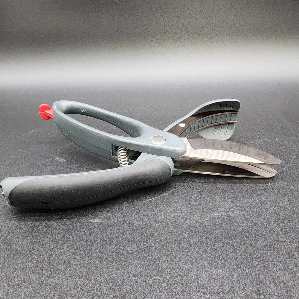 Pampered Chef OS Gray Salad Chopper Kitchen Shears Dual Blade Vegetable Scissors